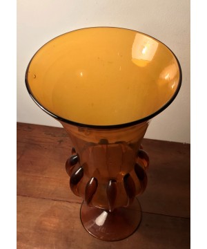 Vase bullé couleur ambre