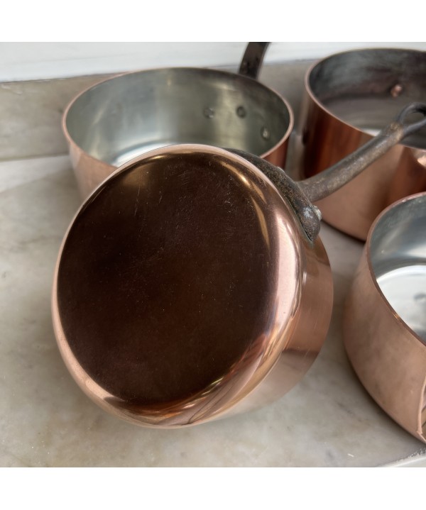 Ensemble de 4 casseroles en cuivre