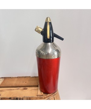 Siphon rouge et doré ancien