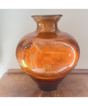 Beau vase en verre orangé