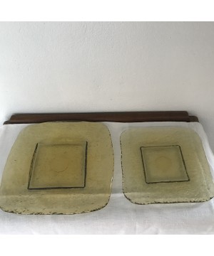 ASSIETTES EN VERRE FUMÉ