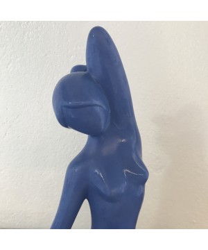 STATUE CERAMIQUE BLEUE